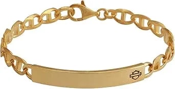 Harley-Davidson Women'S Bar & Shield Mariner Chain Id Bracelet, Gold Tone