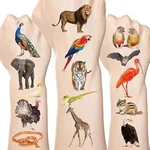 Fancy Land 140pcs Safari Temporary Tattoos For Kids Jungle Animal Individual Tattoos For Wild Theme Birthday Party Decoration Favors Baby Shower Supplies Goodie Bag Stuffers