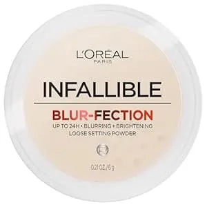 L'Oreal Paris Infallible Blur-Fection Longwear Loose Setting Powder, Blurring Face Powder With Up To 24hrs Of Wear, Translucent Light, 1 Kit