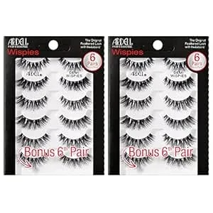Ardell Demi Wispies False Eyelashes Multipack – Natural Lashes Wispy With Invisiband For Lightweight Comfort, 6 Pairs, 2 Pack