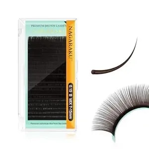 Nagaraku Eyelash Extensions Dark Brown Color 0.15mm B Curl 7-15mm Mix Tray Individual Lashes Classic Faux Mink Volume 20 Rows Soft Light