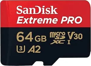 Sandisk 64GB Extreme PRO Microsdxc Card + SD Adapter + Rescuepro Deluxe, Up To 200 MB/S, With A2 App Performance, For Smartphones, Action Cameras Or Drones UHS-I Class 10 U3 V30