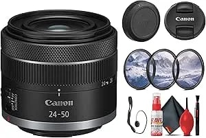 Canon Rf 24-50mm F/4.5-6.3 Is Stm Lens (Canon Rf) Optical Image Stabilization, For Vlogging Or Shooting Stills (5823c002) + Filter Kit + Cap Keeper + Cleaning Kit