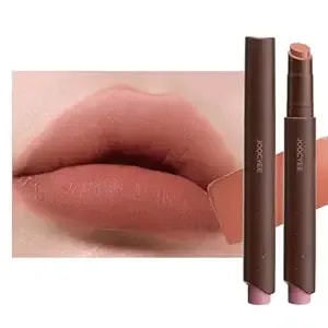 Joocyee Velvet Rouge Matte Lipstick Pencil, Lightweight Non-Sticky Long Lasting High Pigment Red Brown Lip Color Neutral Tone Waterproof Buildable Coverage