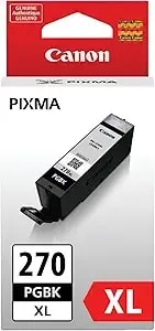 Canon Pgi-270xl Genuine Pigment Black Ink Tank, Compatible With mg6820, mg6821, mg6822, mg5720, mg5721, mg5722, mg7720, ts5020, ts6020, ts8020, And ts9020 (Optional) Printers