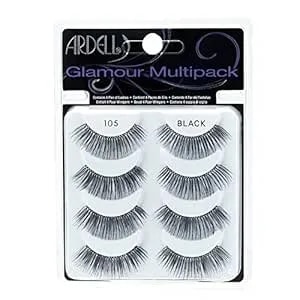 Ardell Multipack 105 False Lashes, Glamour Fake Eyelash, 1 Pack X 4 Pairs
