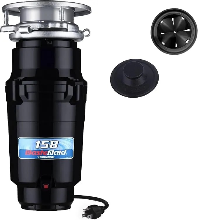 Waste Maid Garbage Disposal, Anti-Jam, Continuous Feed, 1/2 Hp Standard - Anti-Jam Stainless Steel Food Waste Grinding System, Quiet Continuous Feed, Easy 3-Bolt Mount, 8-Yr Warranty 10-Us-Wm-158-3b