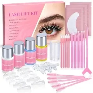 Lash Lift Kit, Eyelash Perm Kit With Glue Balm, Perm, Fixation, Nutrition, Silicone Pads For Lash Curling, Professional Lash Perm Set For Natural Long-Lasting Curl, Home Eyelash Lifting Kit For Women