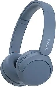Sony Wh-ch520 Wireless On-Ear Bluetooth Headphones With Microphone, Blue - Comfortable Lightweight Design, Up To 50 Hrs Battery With Quick Charging, Multipoint Connection, Clear Calls, Swivel Design