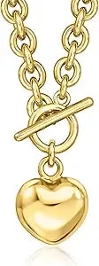 Ross-Simons Italian 14kt Yellow Gold-Plated Heart Toggle Necklace