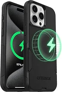 Otterbox Iphone 15 Pro - Commuter Magsafe Case - Slim & Tough - Pocket-Friendly - Dual Layer Drop Protection - Port Covers – Non-Retail Packaging - Black