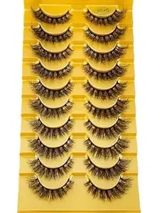 Diy Eyelash 3d Mink False Eyelashes 10 Pairs Set - Soft Fluffy Natural Looking Lashes, Short & Long Versatile Styles, Reusable Lightweight Eyelashes For Daily Wear & Professional Makeup (Df-35)