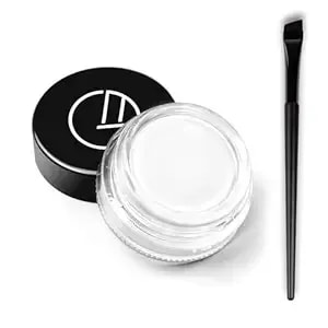 Eyeliner Gel Set,Long Lasting Waterproof With 5.51 In Long Eyeliner Brush,High-Intensity Pigments Smudge-Proof Eye Liner Makeup Creamy Gel 5g-White
