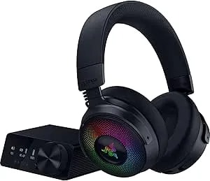Razer Kraken V4 Pro Wireless Gaming Headset: OLED Control Hub - HD Haptics - 2.4GHz Wireless - Bluetooth - USB - 3.5 Mm - Super Wideband Mic - For PC, Mac, PS5, Nintendo Switch, Steam Deck, Smartphone