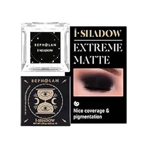 Bepholan Single Matte Black Eyeshadow Palette,Cake Eyeliner Powder Goth Makeup Eyeshadow, Black Gothic Vampire Blood Makeup,Black Rose