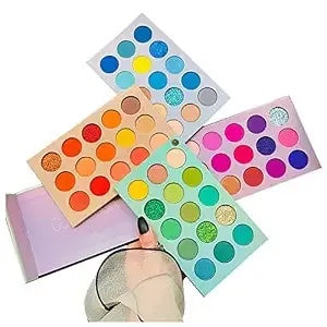 60 Colors Eyeshadow Palette 4 In 1 Color Board, Matte Glitter Shimmer - Highly Pigmented Colors, Metallic Glitter Finish, Matte Shimmer Shades, Easy Blend Formula, Professional Makeup Palette