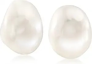 Ross-Simons 16x13mm Cultured Baroque Pearl Earrings In 14kt Yellow Gold