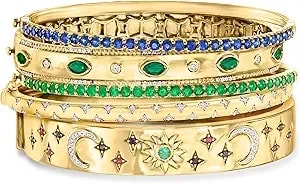 Ross-Simons "Broadway Stack Of 5 Bangle Bracelets In 18kt Gold Over Sterling
