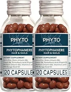 Phyto PhytophanèRe Hair Growth Supplement - Biotin, Omega 3 & 6, Vitamins B & C For Thicker Hair & Stronger Nails - 240 Capsules, 4-Month Supply