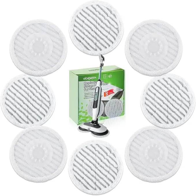 8 Pack Steam Mop Replacement Pads For Shark Steam Scrub Mop Pads - Washable Steamer Mop Pads For Various Floor Cleaning, For Shark s8201 s8001 s7001 s7201 s7000amz s7000 s7005 s7020 s7001c Mop