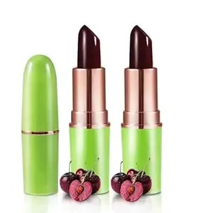 Bingbrush 2pcs Red Cherry Color Changing Lipstick Set, Magic Ph Mood Lipstick Long Lasting Moisturizing Lip Balm, Temperature Color Changing Lip Gloss,Hydrating Lip Care For Women