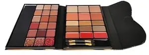 33 Color Eyeshadow Palette With Blush & Highlighter – Professional All-In-One Makeup Set For Eyes & Face - Matte, Metallic & Glitter Shades - Travel-Friendly Beauty Gift Set