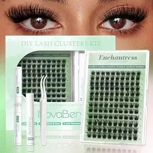 Enchantress Lash Clusters Kit 8–14mm Short Fluffy Wispy Eyelash Clusters Kit Diy Cluster Eyelash Extensions Kits With Waterproof Lash Bond And Seal Remover & Tweezers