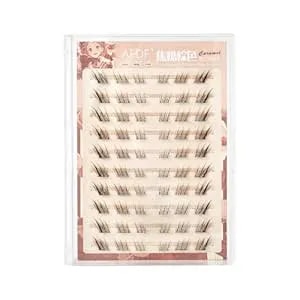 Brown Self Adhesive Fake Eyelashes 60 Clusters Press On Eyelash Lasgoos Natural Curl 3d Lash 10-12mm Pre-Glued Longlasting Winged Lashes Bulk Diy Eyelash Extensions No Glue Needed False Lashes Sdj