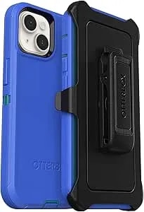 Otterbox Iphone 14 & Iphone 13 (Only) - Defender Series Case - Rain Check (Blue) - Rugged & Durable - With Port Protection - Includes Holster Clip Kickstand - Non-Retail Packaging