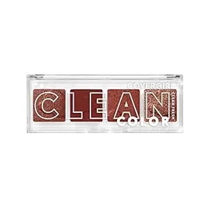 Covergirl Clean Fresh Clean Color Eyeshadow Palette, Shimmer Finish, Vegan Formula - Candlelit Burgundy, 4g (0.14 Oz)