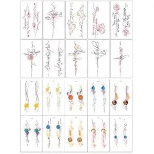 Ouliget Planet Universe Temporary Tattoos Stickers,Latin Blessing Arm Chest Shoulder Tattoos For Girl Lady Women,Waterproof Butterfly Rose Outer Space Tattoo Sticker,20 Sheets