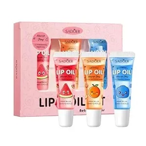 3 Colors Lip Gloss Set, Fruit Flavored Lip Plumper Long Lasting Glow Balm Care, Hydrating Lipgloss For Teens And Kids, High-Shine Clear Lip Gloss For Women & Girl