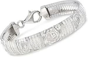 Ross-Simons Italian Sterling Silver Diamond-Cut Omega Bracelet