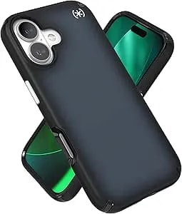 Speck Presidio Lux For Iphone 17 Case, Magsafe-Compatible, Slim Protective Case, Black Fade/Slate Grey/White