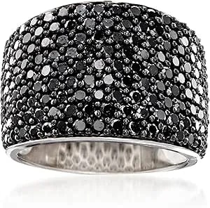Ross-Simons 3.70 Ct. T.W. Pave Black Spinel Ring In Sterling Silver