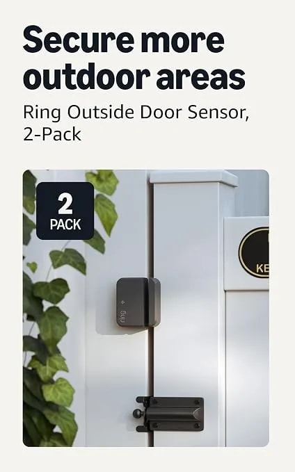 Ring Sensors: Outside Door Sensor (Newest Model) 2-Pack – Instant Notifications, On Amazon Sidewalk, Pro Monitoring (Sold Separately)