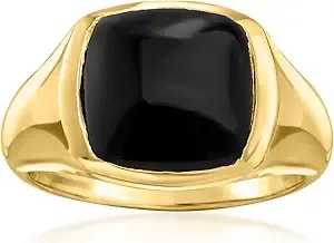 Ross-Simons 14kt Yellow Gold-Plated Ring With Onyx