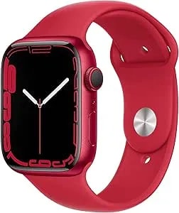 Apple Watch Series 7 (GPS, 45MM) (Product) RED Aluminum Case With (Product) RED Sport Band (Renewed)