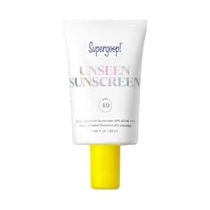 Supergoop! Unseen Sunscreen - Spf 40 - Clear & Invisible Face Sunscreen + Broad Spectrum + Makeup-Gripping Primer - Weightless, Scentless, Oil Free - For All Skin Types & Tones - 0.68 Fl Oz