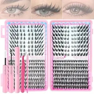 496pcs Fox Eye Lash Clusters And Bunny Lash Extension Kit, 8-16mm Cat Eye Lash Clusters With Fairy Spiky Fluffy Natural Wispy Individual Lashes Kit With Waterproof Glue, Tweezers, Brush (30d 40d)