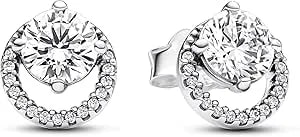 Pandora Sparkling Round Halo Stud Earrings 291248c01