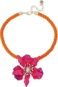 Betsey Johnson Jewelry Women'S Hothouse Bloom Orchid Pendant Statement Necklace