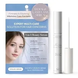 Multiple Growth Serum For Lashes, Eyebrows & Hairline, 3-In-1 Formula, 5ml - Lash, Brow & Hairline Growth Serum With Myristoyl Pentapeptide-17, Panthenol, Hydrolyzed Proteins, Made In Korea
