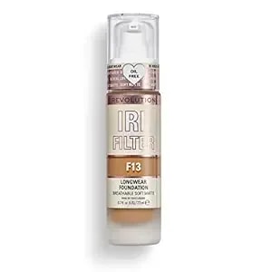 Revolution, Irl Filter Longwear Foundation, Soft & Breathable Formula, Medium To Full Coverage, Matte Finish, f13, 0.7 Fl Oz