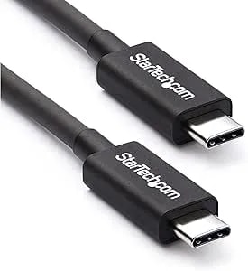 Startech.Com 2m (6.6ft) Passive Thunderbolt 3 Cable, 20Gbps, 100W PD, 4K Video, Thunderbolt Cable, Compatible With USB4/DP Alt Mode, Thunderbolt 4, USB 3.2/Type-C (TBLT3MM2M)