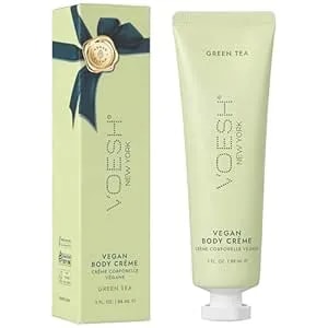 Voesh Vegan Body Creme, Skin Moisturizing Cream - Green Tea, K-Beauty Korean Skincare - 3oz