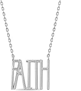 Rae Dunn Inspirational Necklace For Women Rhodium Or 14k Yellow Gold Plated Brass Motivational Charm Pendant Delicate Chain Faith Grateful Be Blessed Joy Loved Wish