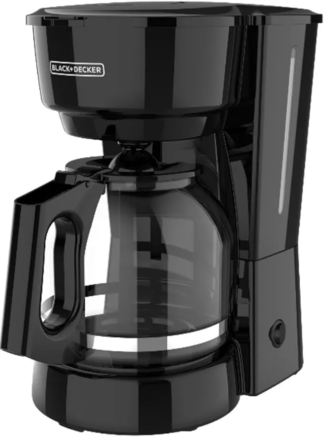 Black+Decker 12-Cup Coffee Maker With Easy On/Off Switch, Easy Pour, Non-Drip Carafe With Removable Filter Basket, Vortex Technology, Black