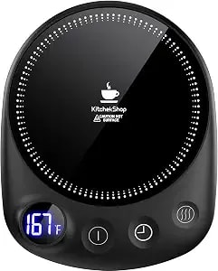 Coffee Mug Warmer-Fastest Heating & Highest Temperature, Coffee Cup Warmer For Desk Auto Shut Off, 4 Temp Settings & 1-12h Timer, Smart Electric Mug & Candle Warmer For Coffee, Tea (Black)