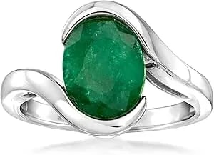 Ross-Simons 2.70 Carat Emerald Swirl Ring In Sterling Silver